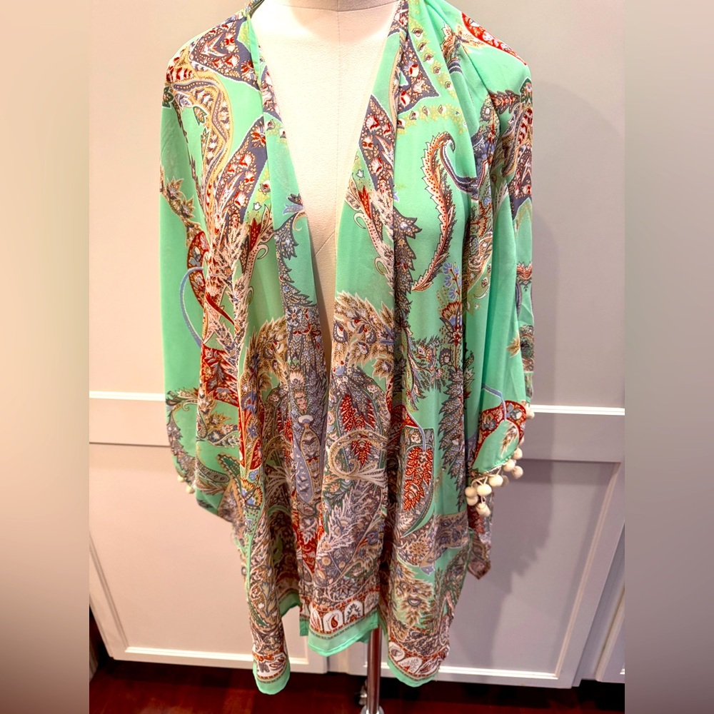 Colorful Paisley Kimono with Tassels - Picture 1 of 4